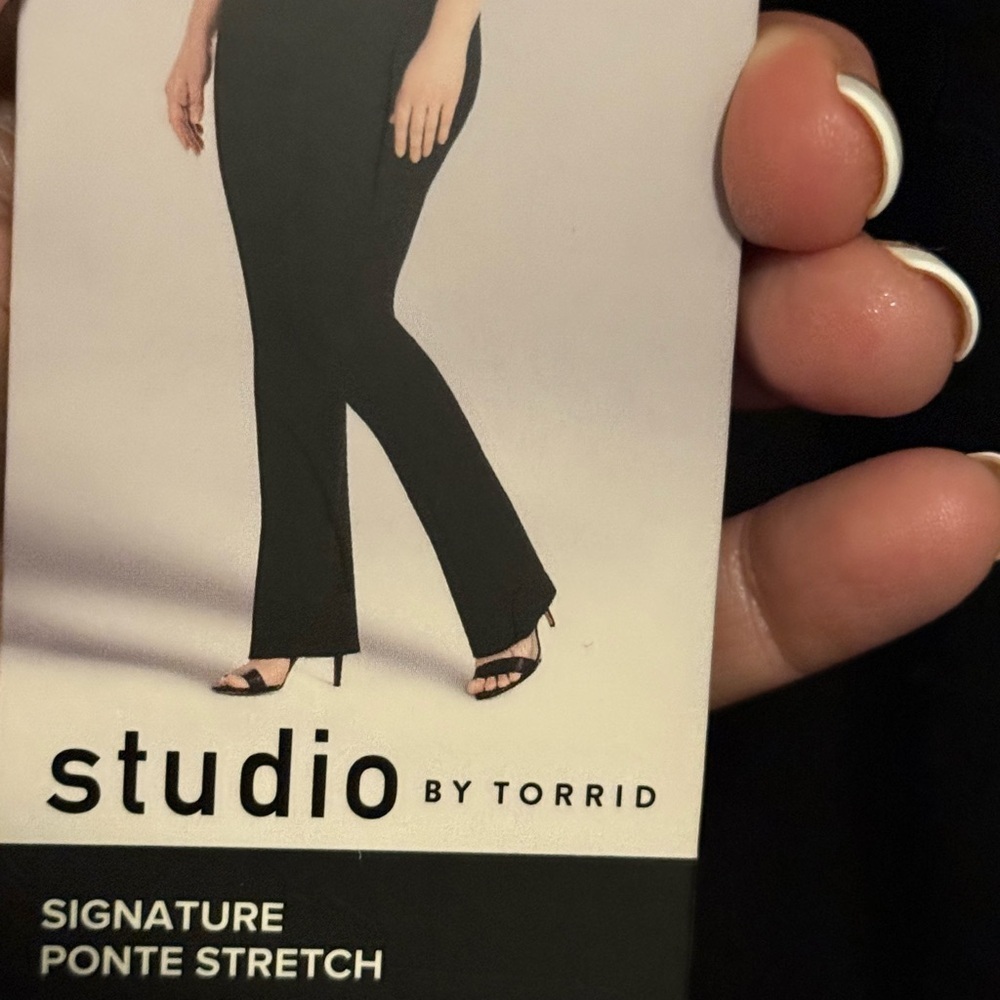 Studio By Torrid Black Ponte Regular Trousers - Picture 6 of 10